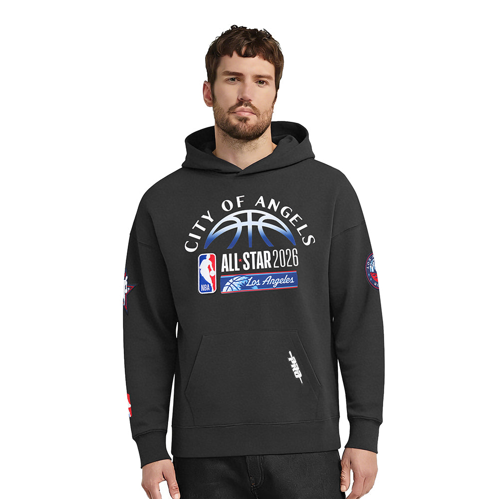 NBA ALL STAR 2026 MEN'S DROP SHOULDER FLC PO HOODIE (BLACK)