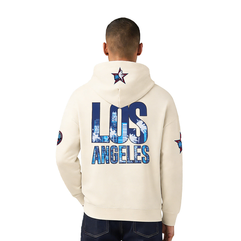 NBA ALL STAR 2026 MEN'S DROP SHOULDER FLC PO HOODIE (EGGSHELL)