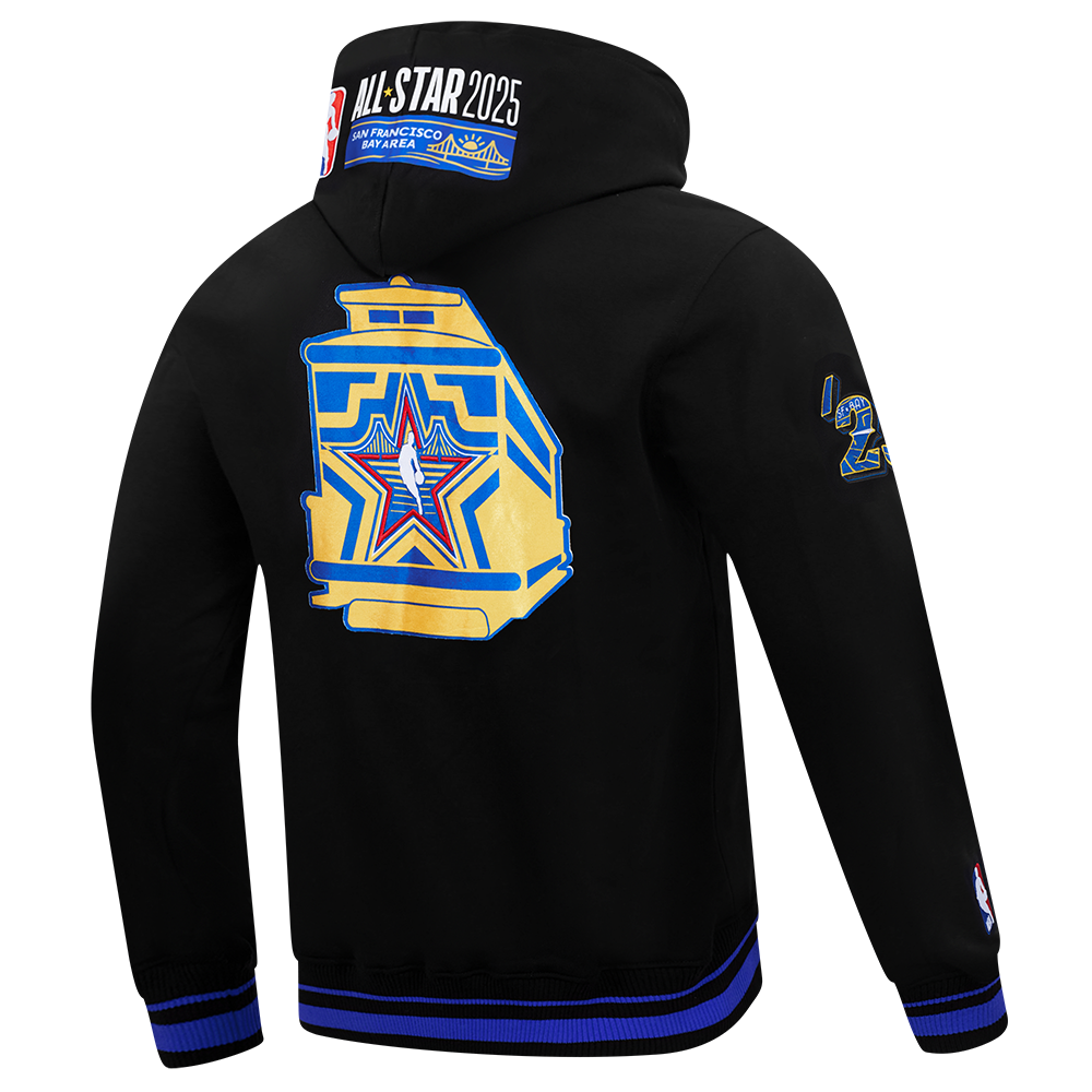 NBA ALL STAR 2025 MEN'S RIB FLEECE PULLOVER HOODIE (BLACK/ROYAL BLUE/BLACK)