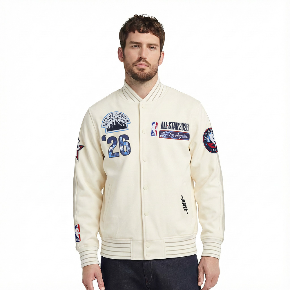 NBA ALL STAR 2026 MEN'S RIB DK JACKET (EGGSHELL/TAUPE/EGGSHELL)