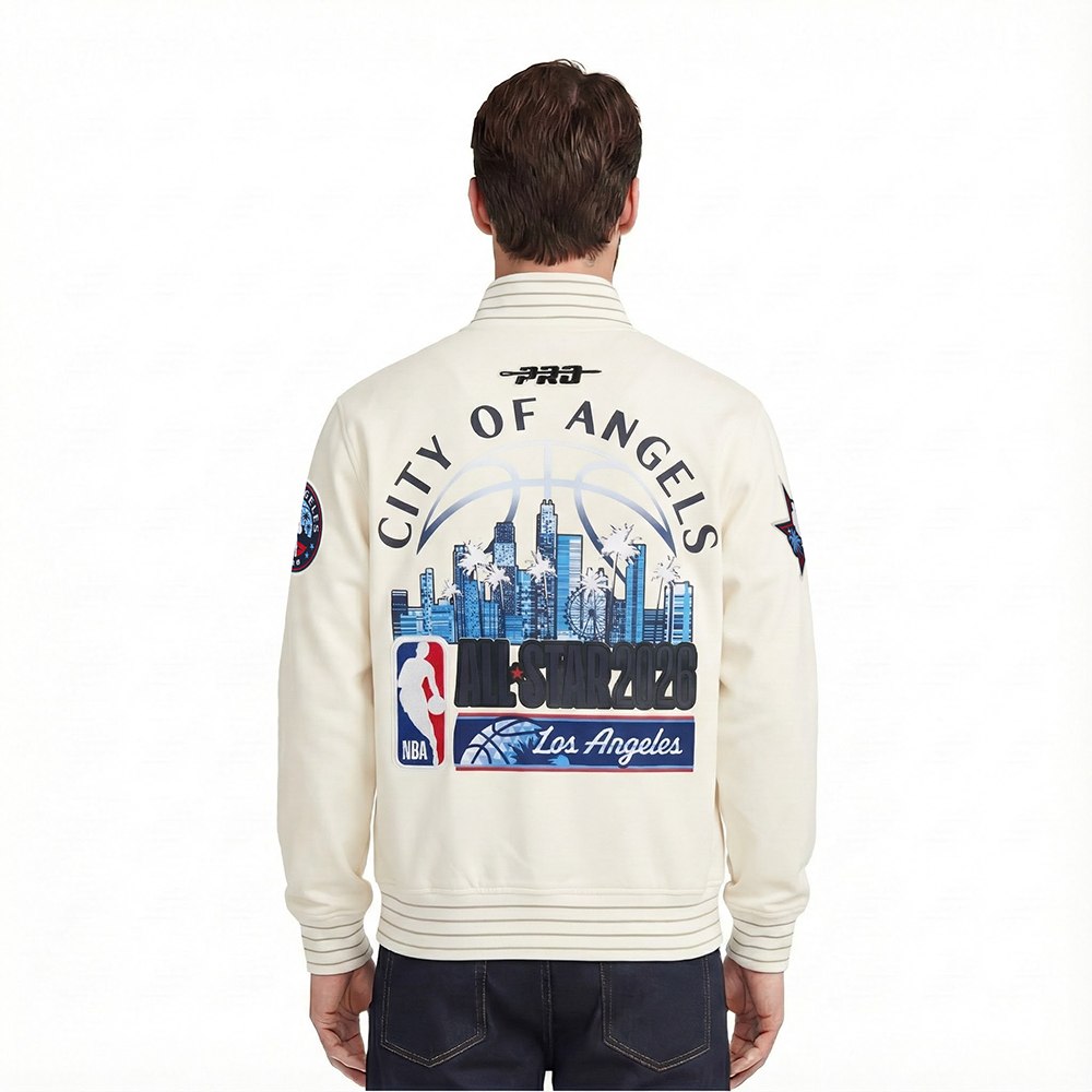 NBA ALL STAR 2026 MEN'S RIB DK JACKET (EGGSHELL/TAUPE/EGGSHELL)