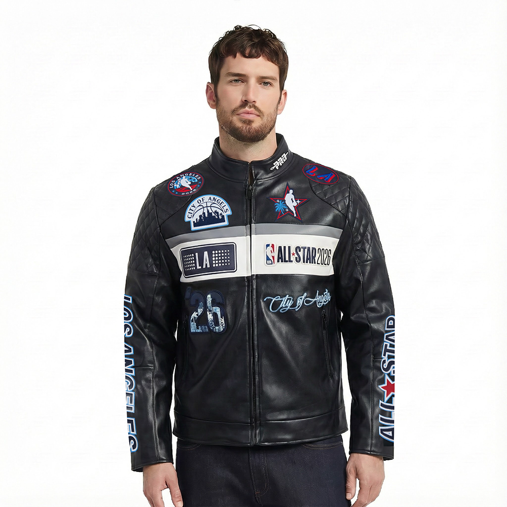 NBA ALL STAR 2026 MEN'S MOTO JACKET (BLACK/WHITE)