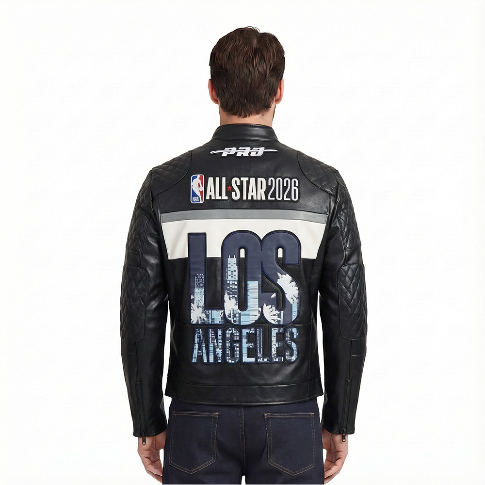 NBA ALL STAR 2026 MEN'S MOTO JACKET (BLACK/WHITE)