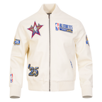 NBA ALL STAR 2025 MEN'S LEATHER JACKET (EGGSHELL)