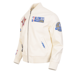 NBA ALL STAR 2025 MEN'S LEATHER JACKET (EGGSHELL)
