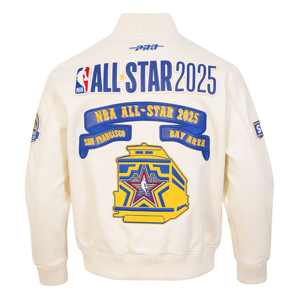 NBA ALL STAR 2025 MEN'S LEATHER JACKET (EGGSHELL)