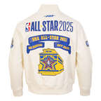 NBA ALL STAR 2025 MEN'S LEATHER JACKET (EGGSHELL)