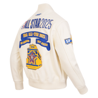 NBA ALL STAR 2025 MEN'S LEATHER JACKET (EGGSHELL)