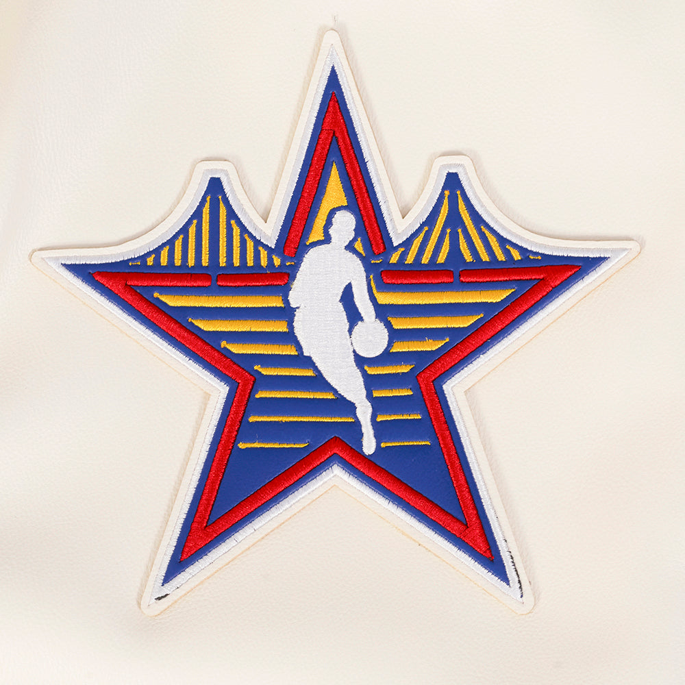 NBA ALL STAR 2025 MEN'S LEATHER JACKET (EGGSHELL)