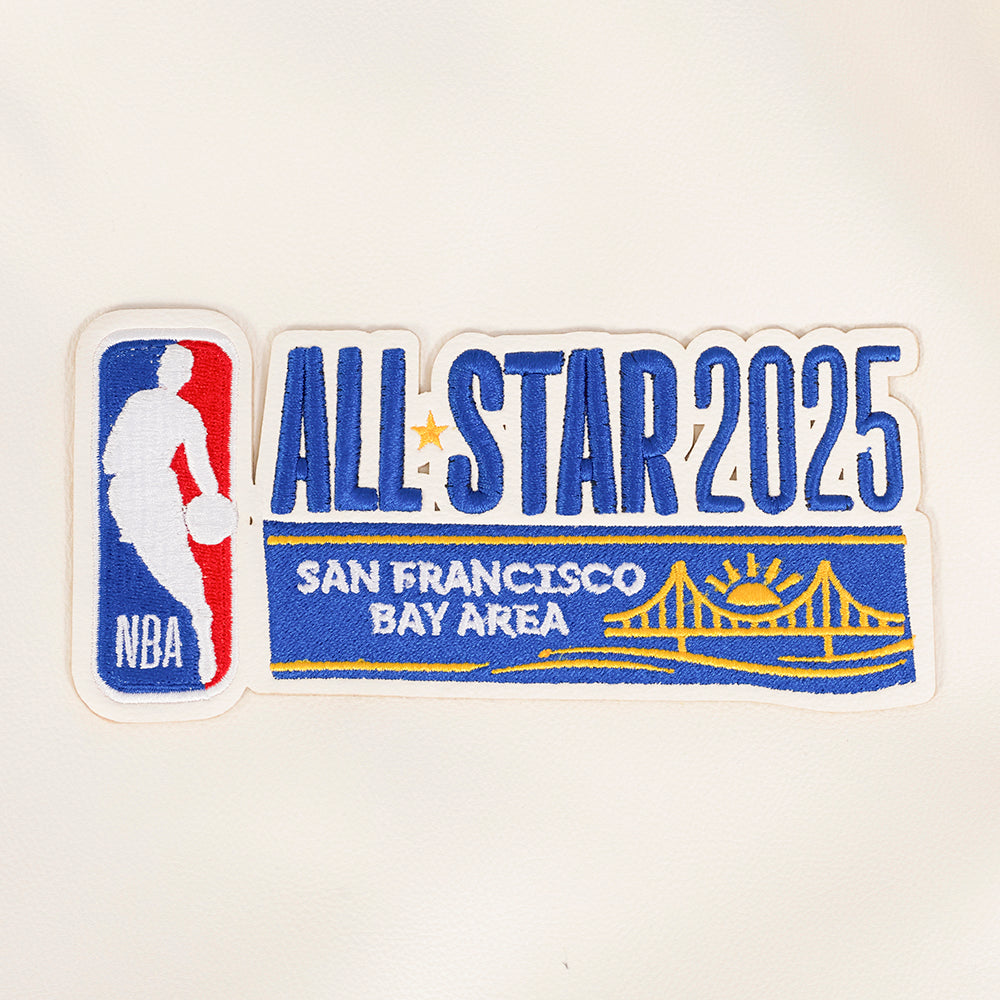NBA ALL STAR 2025 MEN'S LEATHER JACKET (EGGSHELL)