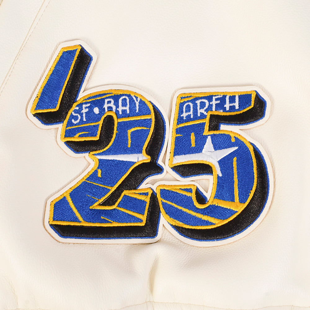 NBA ALL STAR 2025 MEN'S LEATHER JACKET (EGGSHELL)