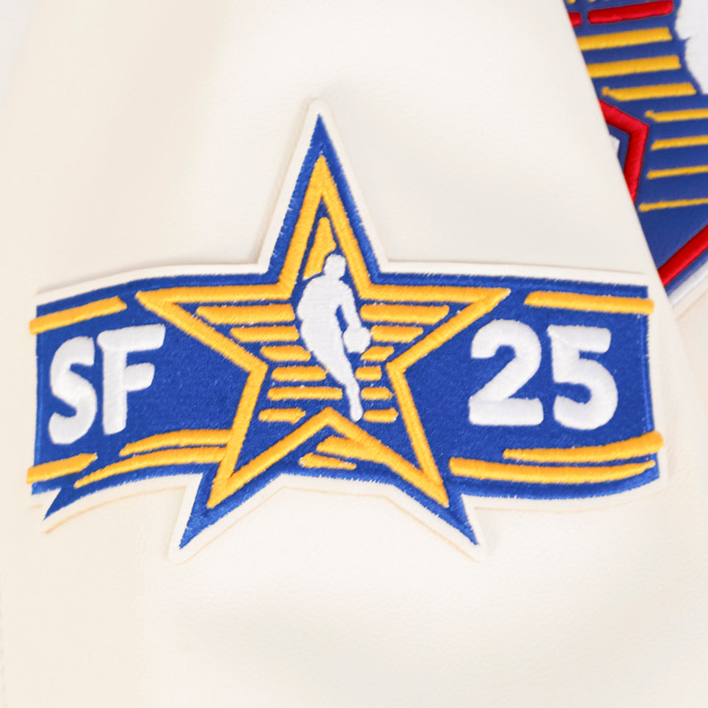 NBA ALL STAR 2025 MEN'S LEATHER JACKET (EGGSHELL)