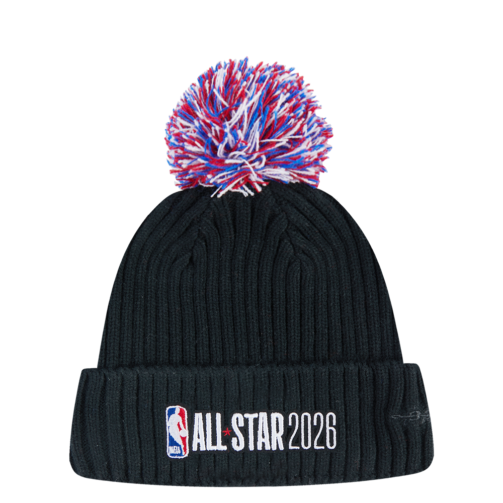 NBA ALL STAR 2026 UNLINED PRO BEANIE POM CUFFED (BLACK)