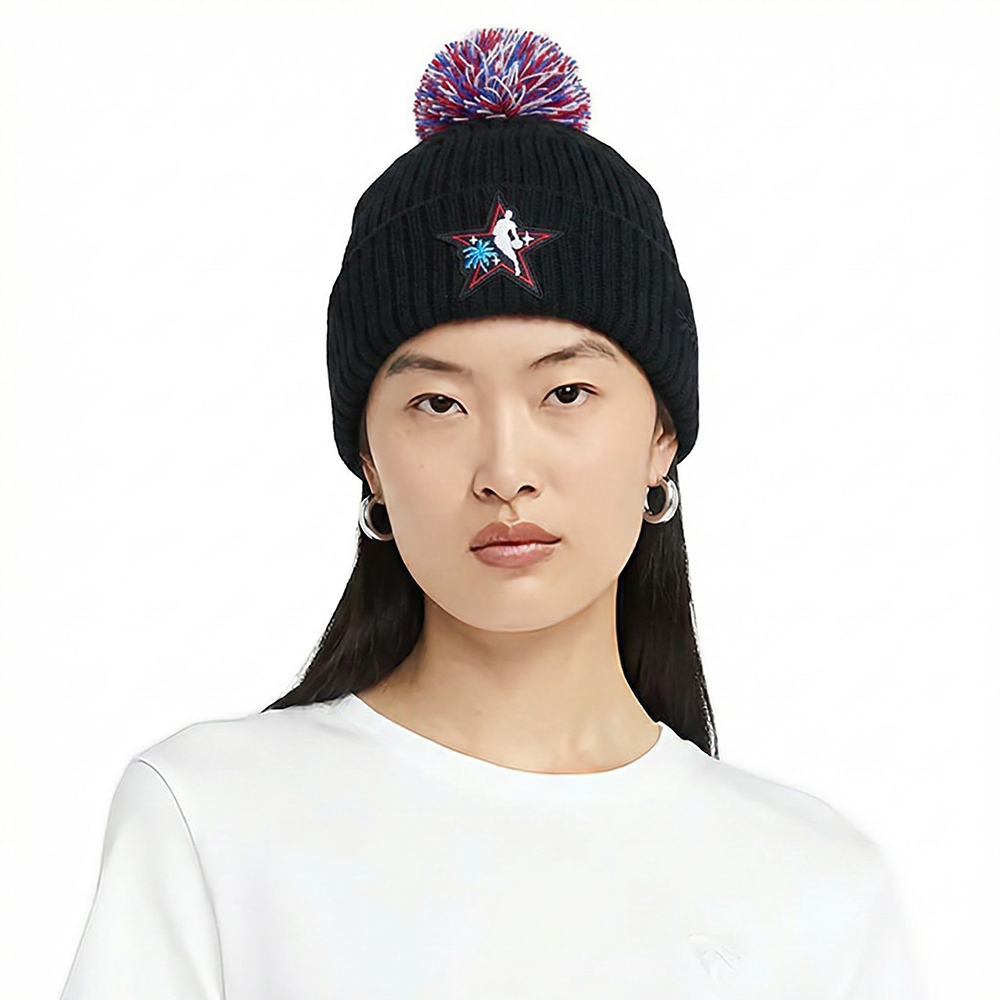 NBA ALL STAR 2026 UNLINED PRO BEANIE POM CUFFED (BLACK)