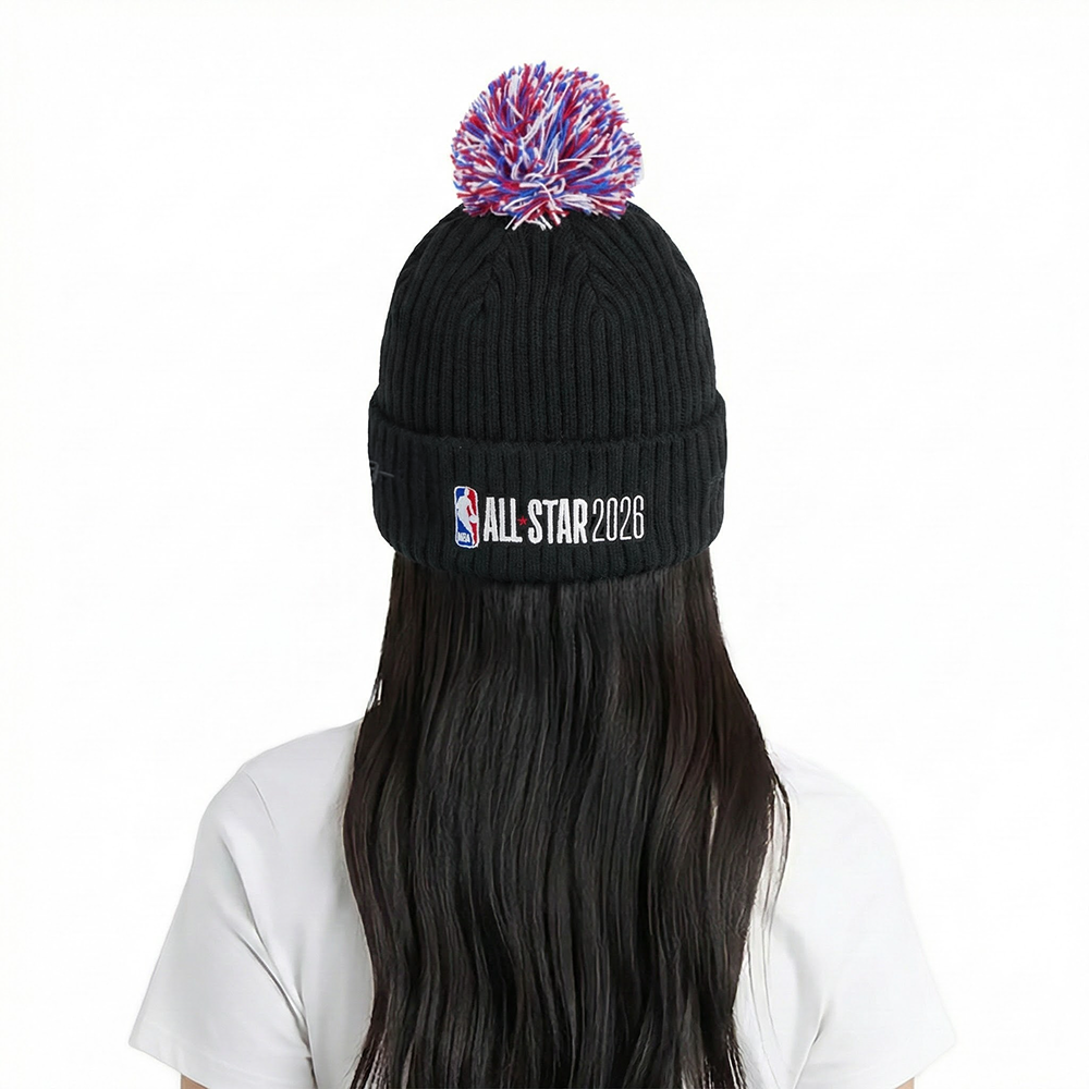 NBA ALL STAR 2026 UNLINED PRO BEANIE POM CUFFED (BLACK)