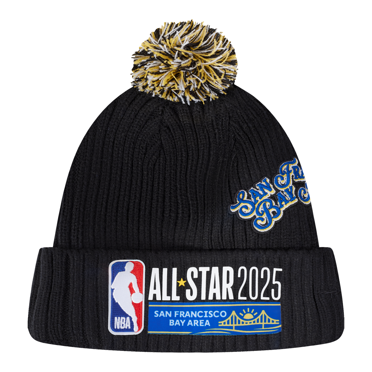 NBA ALL STAR 2025 UNLINED PRO BEANIE POM MEN'S CUFFED (BLACK)