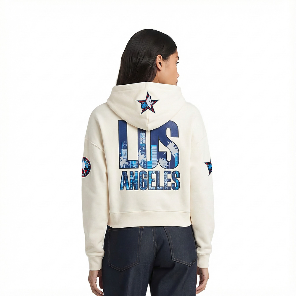 NBA ALL STAR 2026 WOMEN'S FLC CROPPED PO HOODIE (EGGSHELL)