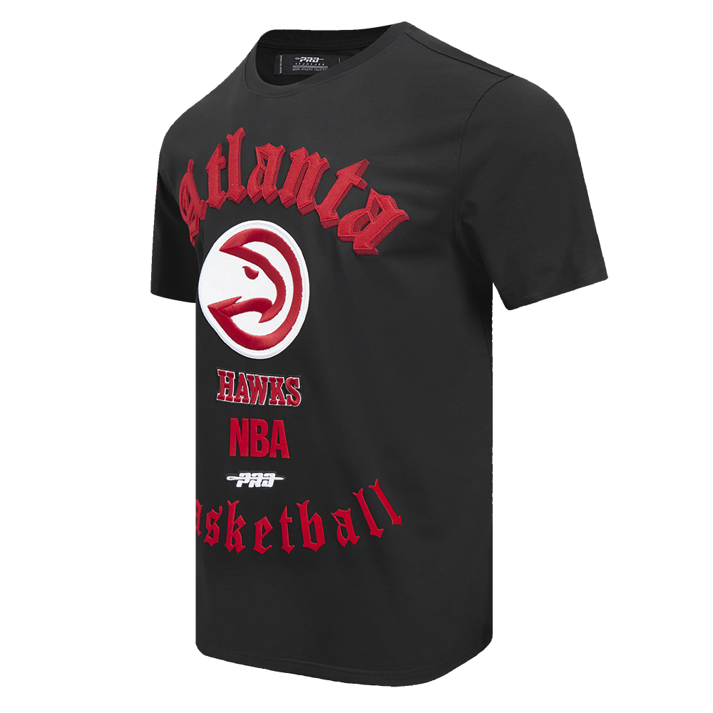 NBA ATLANTA HAWKS OLD ENGLISH MEN'S TEE (BLACK)