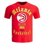 NBA ATLANTA HAWKS OLD ENGLISH T-SHIRT POUR HOMME (ROUGE)