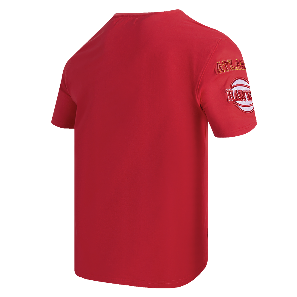NBA ATLANTA HAWKS OLD ENGLISH T-SHIRT POUR HOMME (ROUGE)