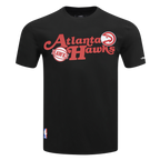 NBA ATLANTA HAWKS SOUVENIR T-SHIRT EN JERSEY SIMPLE POUR HOMME (NOIR)