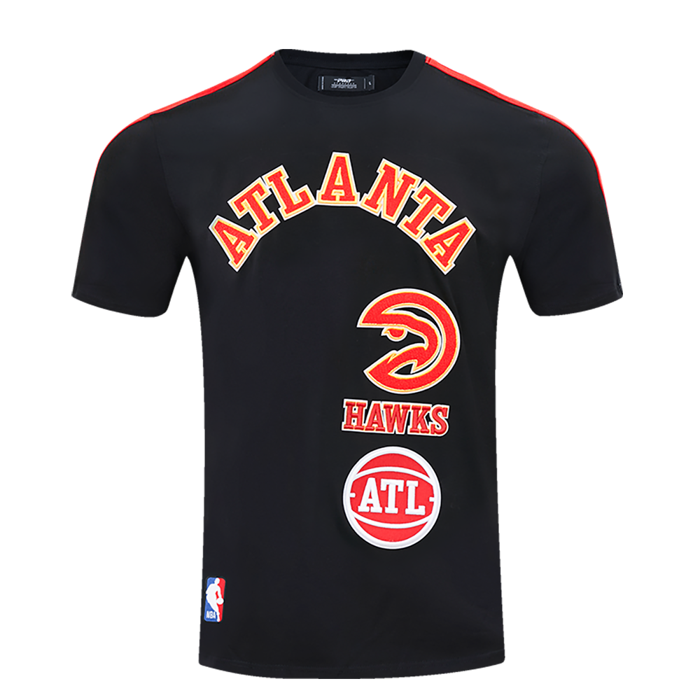 NBA ATLANTA HAWKS RETRO CLASSIC MEN'S STRIPED TEE (BLACK/RED)