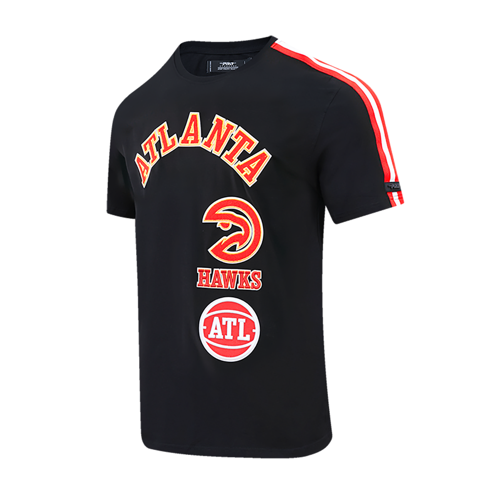 NBA ATLANTA HAWKS RETRO CLASSIC MEN'S STRIPED TEE (BLACK/RED)