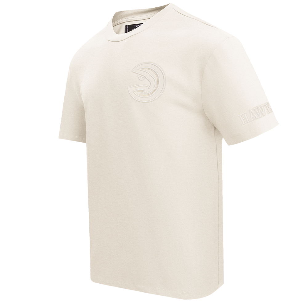 NBA ATLANTA HAWKS NEUTRAL COTTON JERSEY DROP SHOULDER TEE (EGGSHELL)