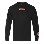 NBA ATLANTA HAWKS WINGSPAN MEN'S DROP SHOULDER LONG SLEEVE TEE (BLACK)
