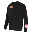 NBA ATLANTA HAWKS WINGSPAN MEN'S DROP SHOULDER LONG SLEEVE TEE (BLACK)