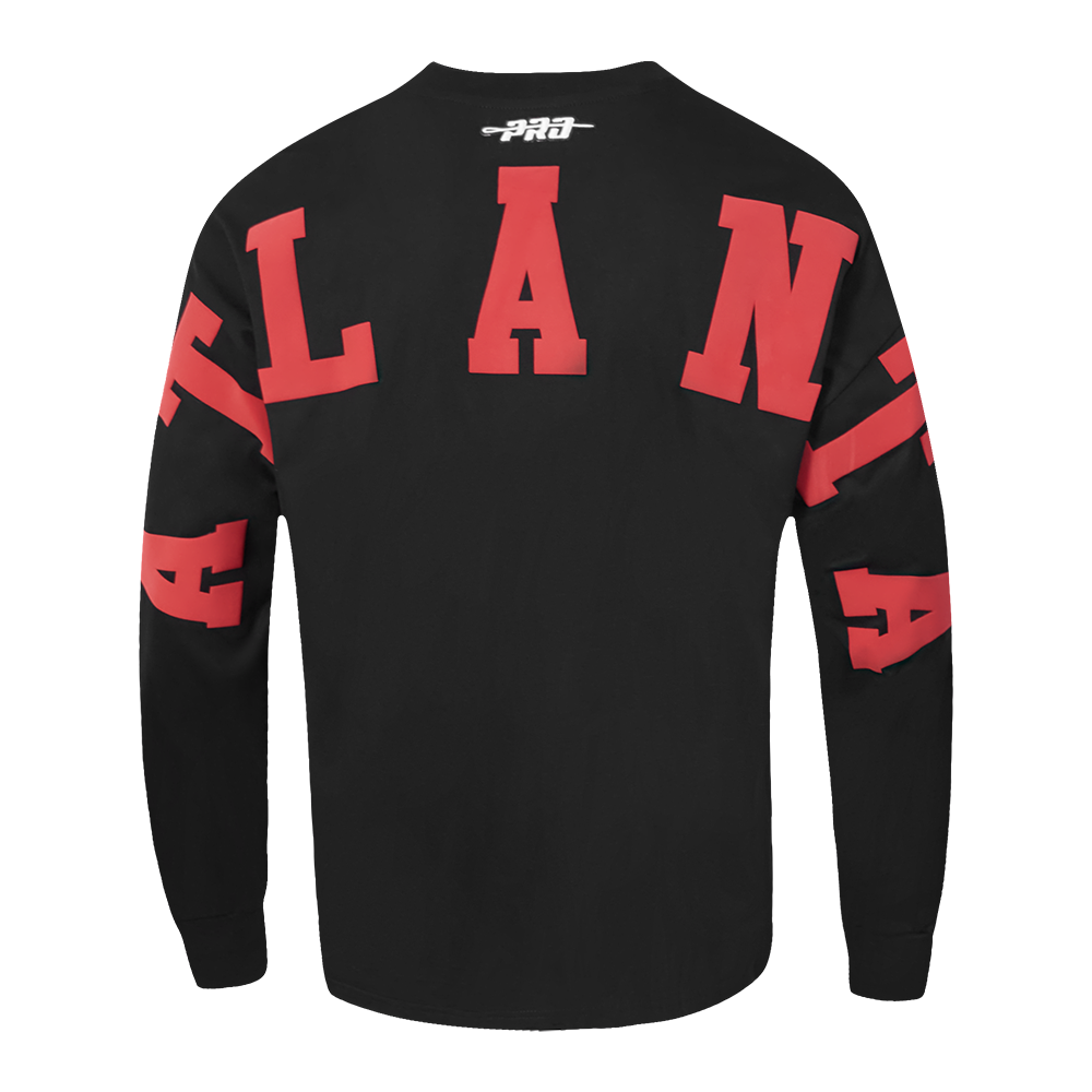 NBA ATLANTA HAWKS WINGSPAN MEN'S DROP SHOULDER LONG SLEEVE TEE (BLACK)