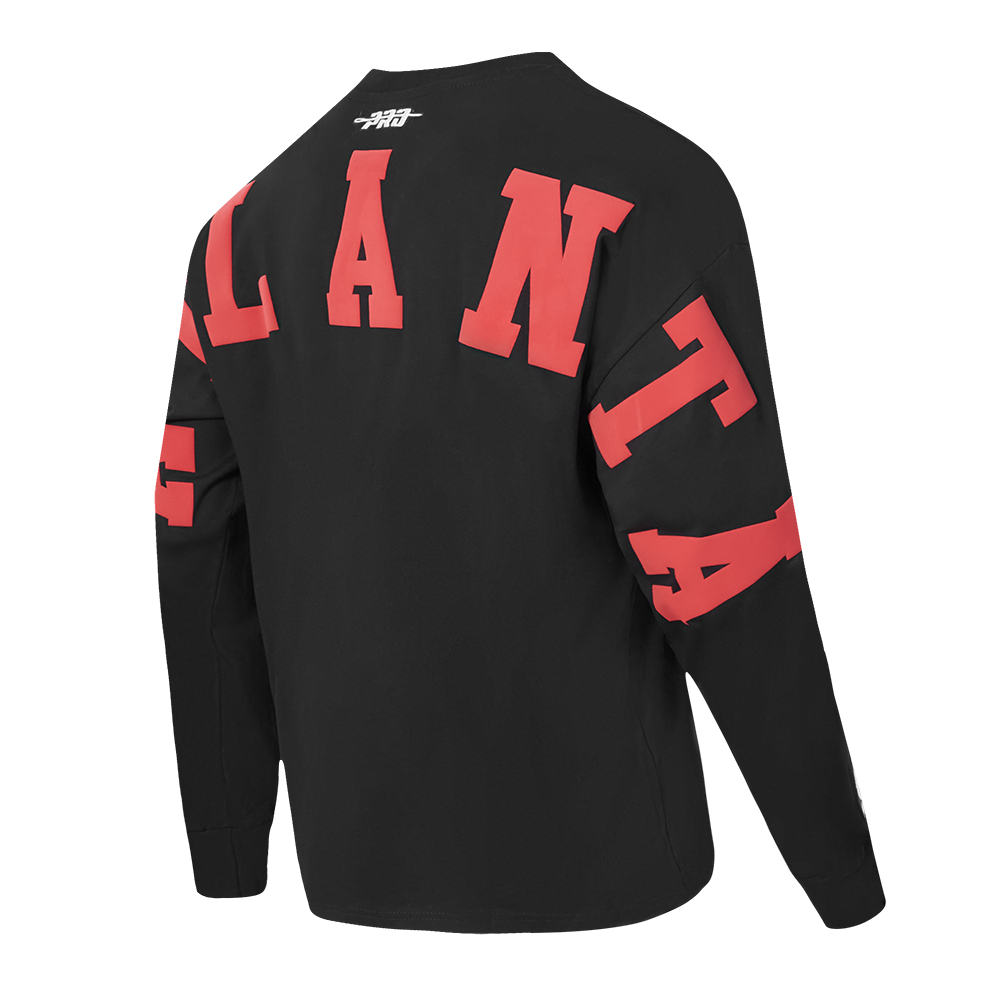 NBA ATLANTA HAWKS WINGSPAN MEN'S DROP SHOULDER LONG SLEEVE TEE (BLACK)