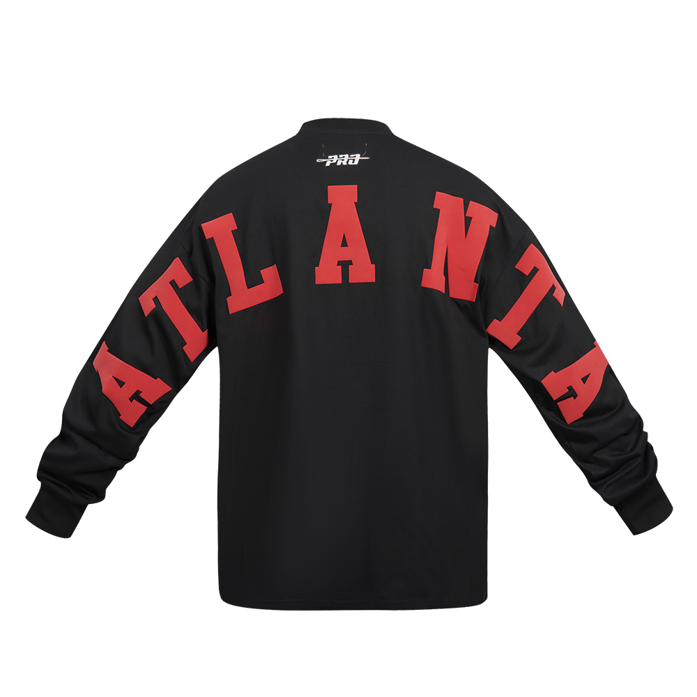 NBA ATLANTA HAWKS WINGSPAN MEN'S DROP SHOULDER LONG SLEEVE TEE (BLACK)