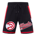 NBA ATLANTA HAWKS SCRIPT TAIL MEN'S DOUBLE KNIT 2.0 SHORT (BLACK/RED)