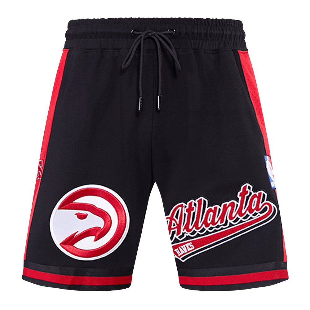 NBA ATLANTA HAWKS SCRIPT TAIL MEN'S DOUBLE KNIT 2.0 SHORT (BLACK/RED)