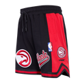 NBA ATLANTA HAWKS SCRIPT TAIL MEN'S DOUBLE KNIT 2.0 SHORT (BLACK/RED)