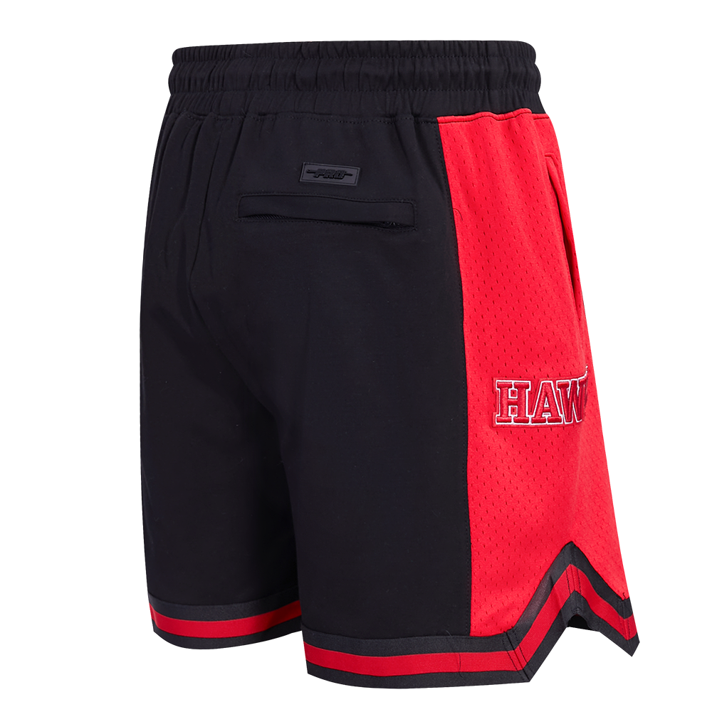 NBA ATLANTA HAWKS SCRIPT TAIL MEN'S DOUBLE KNIT 2.0 SHORT (BLACK/RED)