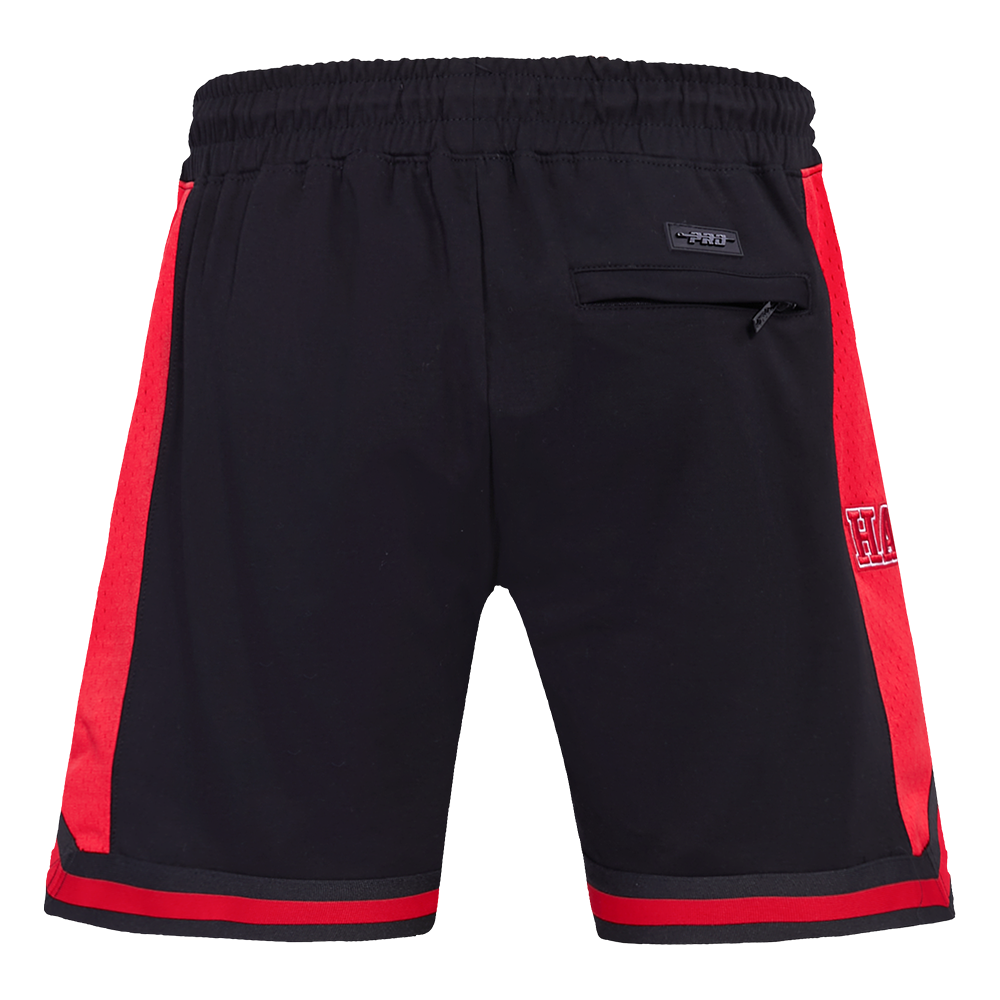 NBA ATLANTA HAWKS SCRIPT TAIL MEN'S DOUBLE KNIT 2.0 SHORT (BLACK/RED)