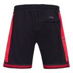NBA ATLANTA HAWKS SCRIPT TAIL MEN'S DOUBLE KNIT 2.0 SHORT (BLACK/RED)