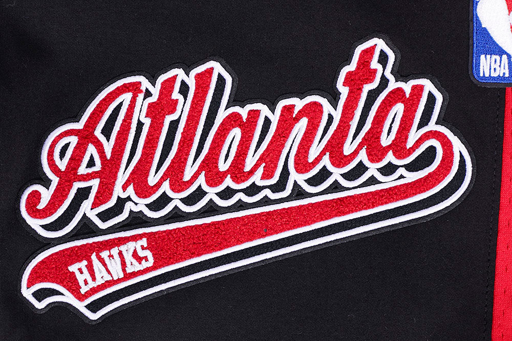 NBA ATLANTA HAWKS SCRIPT TAIL MEN'S DOUBLE KNIT 2.0 SHORT (BLACK/RED)