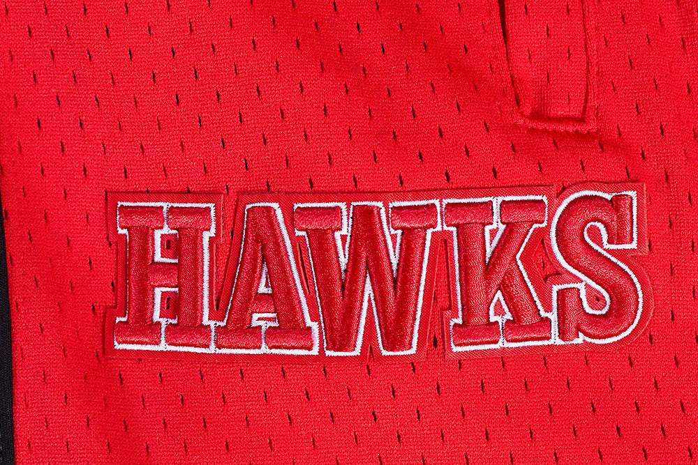 NBA ATLANTA HAWKS SCRIPT TAIL MEN'S DOUBLE KNIT 2.0 SHORT (BLACK/RED)