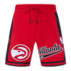 NBA ATLANTA HAWKS SCRIPT TAIL SHORT EN MAILLE DOUBLE 2.0 POUR HOMME (ROUGE/NOIR)