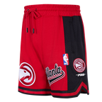 NBA ATLANTA HAWKS SCRIPT TAIL SHORT EN MAILLE DOUBLE 2.0 POUR HOMME (ROUGE/NOIR)