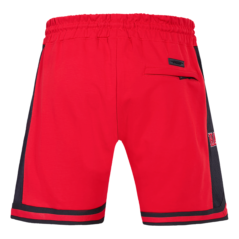 NBA ATLANTA HAWKS SCRIPT TAIL SHORT EN MAILLE DOUBLE 2.0 POUR HOMME (ROUGE/NOIR)