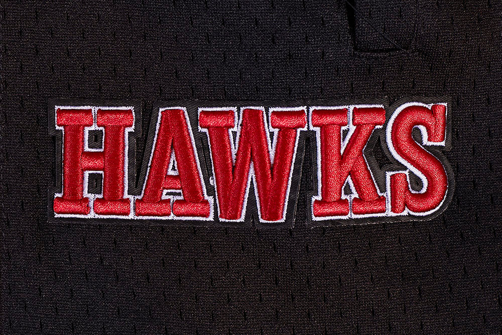 NBA ATLANTA HAWKS SCRIPT TAIL SHORT EN MAILLE DOUBLE 2.0 POUR HOMME (ROUGE/NOIR)