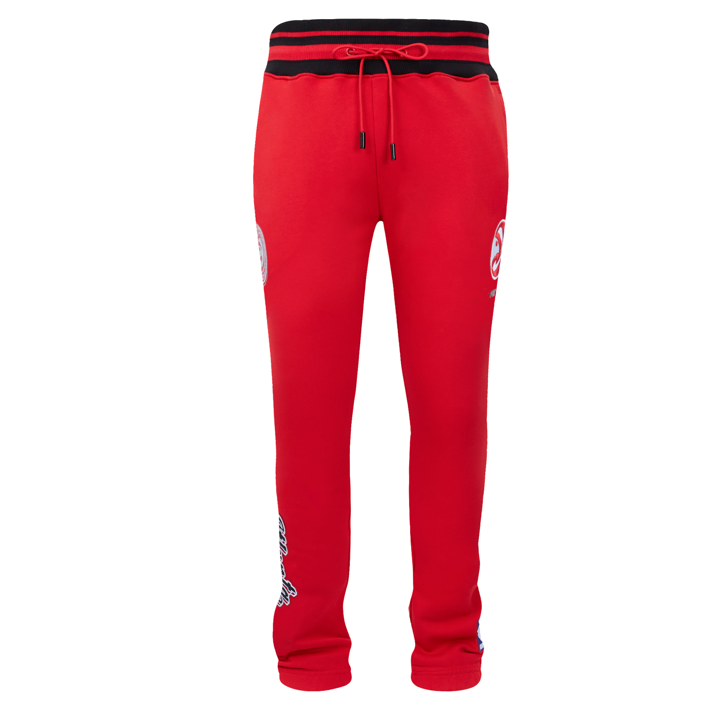 NBA ATLANTA HAWKS SCRIPT TAIL MEN'S RIB FLEECE SWEATPANT (RED/BLACK)