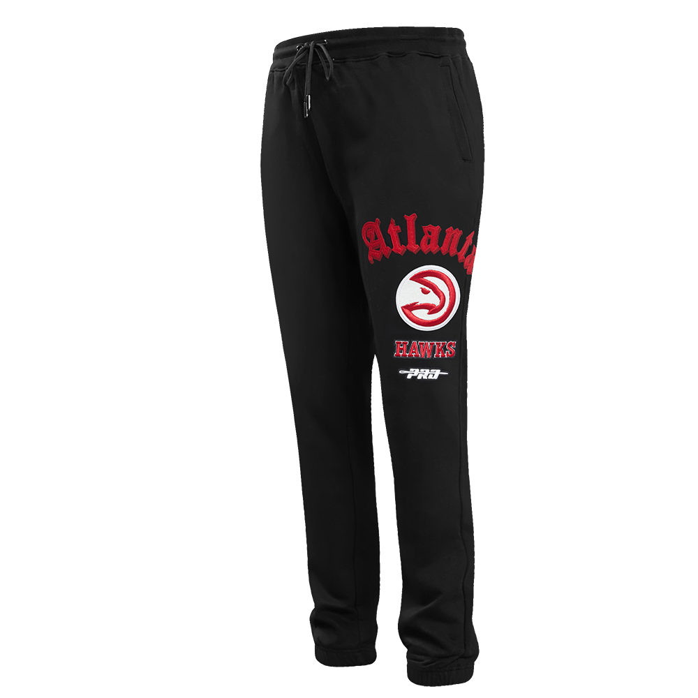 NBA ATLANTA HAWKS OLD ENGLISH PANTALON OUATÉ POUR HOMME (NOIR)
