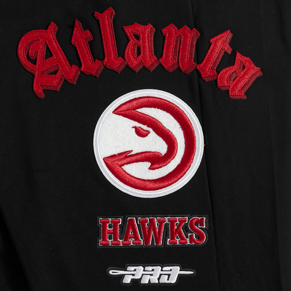 NBA ATLANTA HAWKS OLD ENGLISH PANTALON OUATÉ POUR HOMME (NOIR)