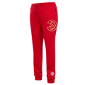 NBA ATLANTA HAWKS CLASSIC CHENILLE PANTALON JOGGER EN MAILLE DOUBLE POUR HOMME (ROUGE)