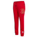 NBA ATLANTA HAWKS CLASSIC CHENILLE PANTALON JOGGER EN MAILLE DOUBLE POUR HOMME (ROUGE)